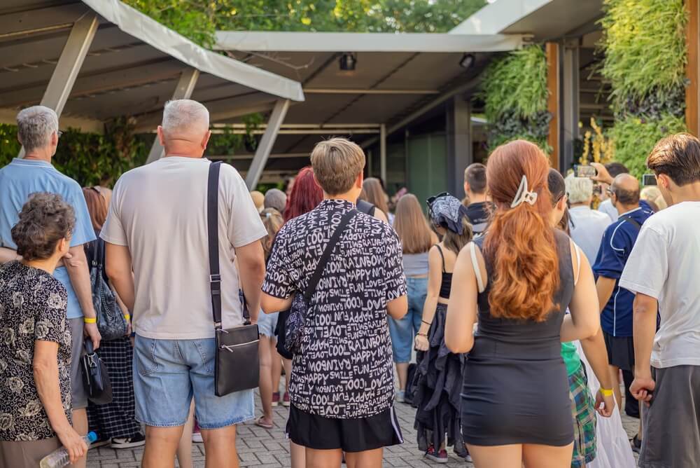 Crowd entering a Vancouver event venue